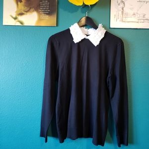 Cable and gauge sweater